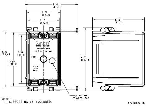 1 gang outlet box dimensions